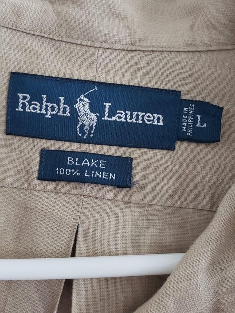 Mens Linen Ralph Lauren Blake Shirt,  Sz L - Picture 4 of 5